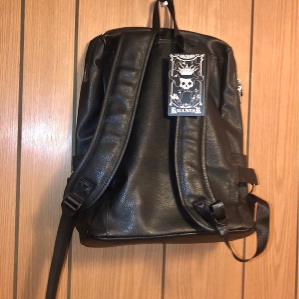 Killstar Hell Awaits black faux leather backpack with pentagram - Picture 4 of 5